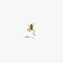 Awe Inspired Earrings 14K Gold Vermeil / Single Left Green Diamond Baby Frog Studs