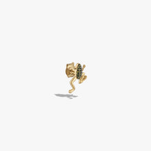 Awe Inspired Earrings 14K Gold Vermeil / Single Right Green Diamond Baby Frog Studs