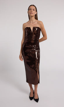 Blaine Sequin Dress | Brown