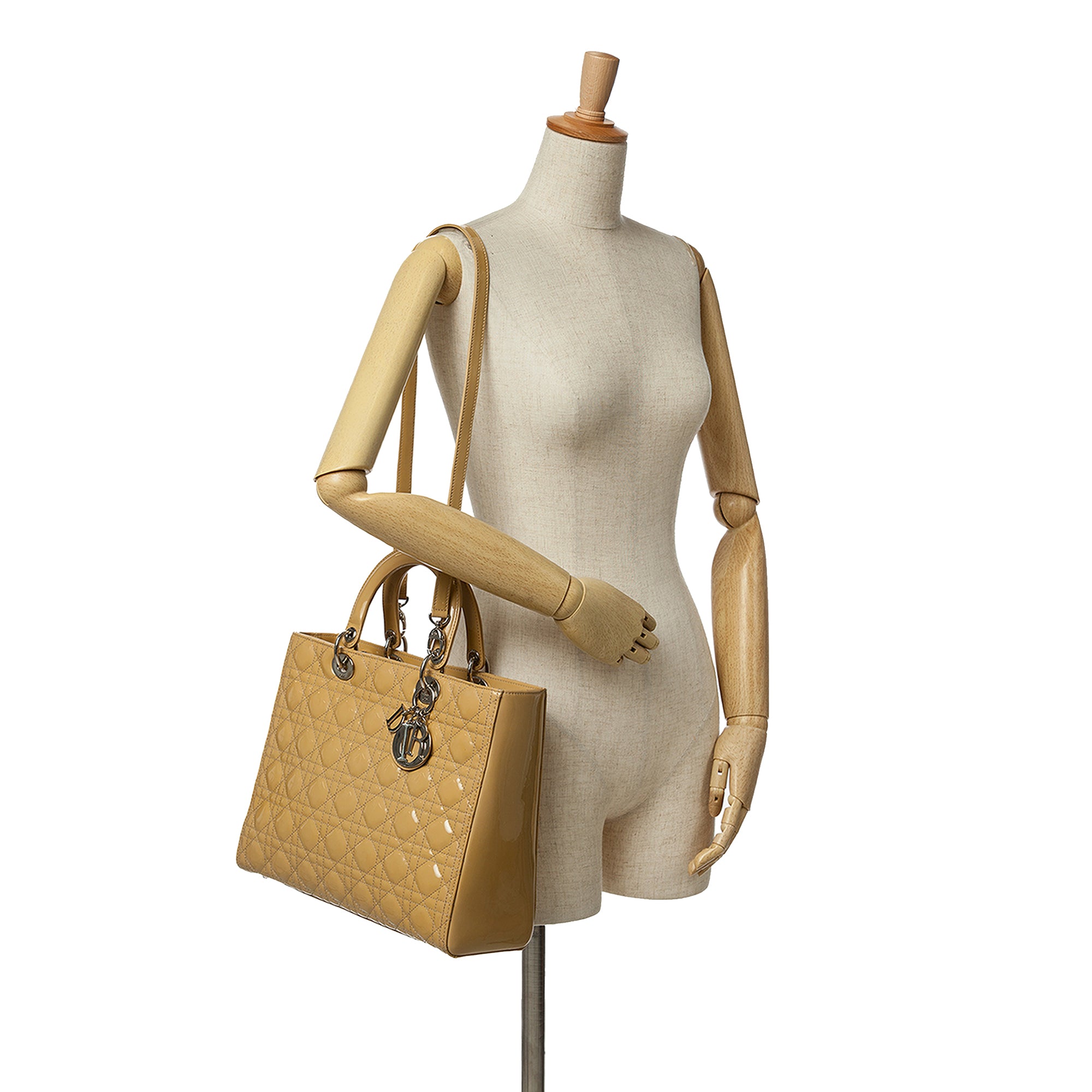 Dior | Pre-Owned Large Patent Cannage Lady | Yellow