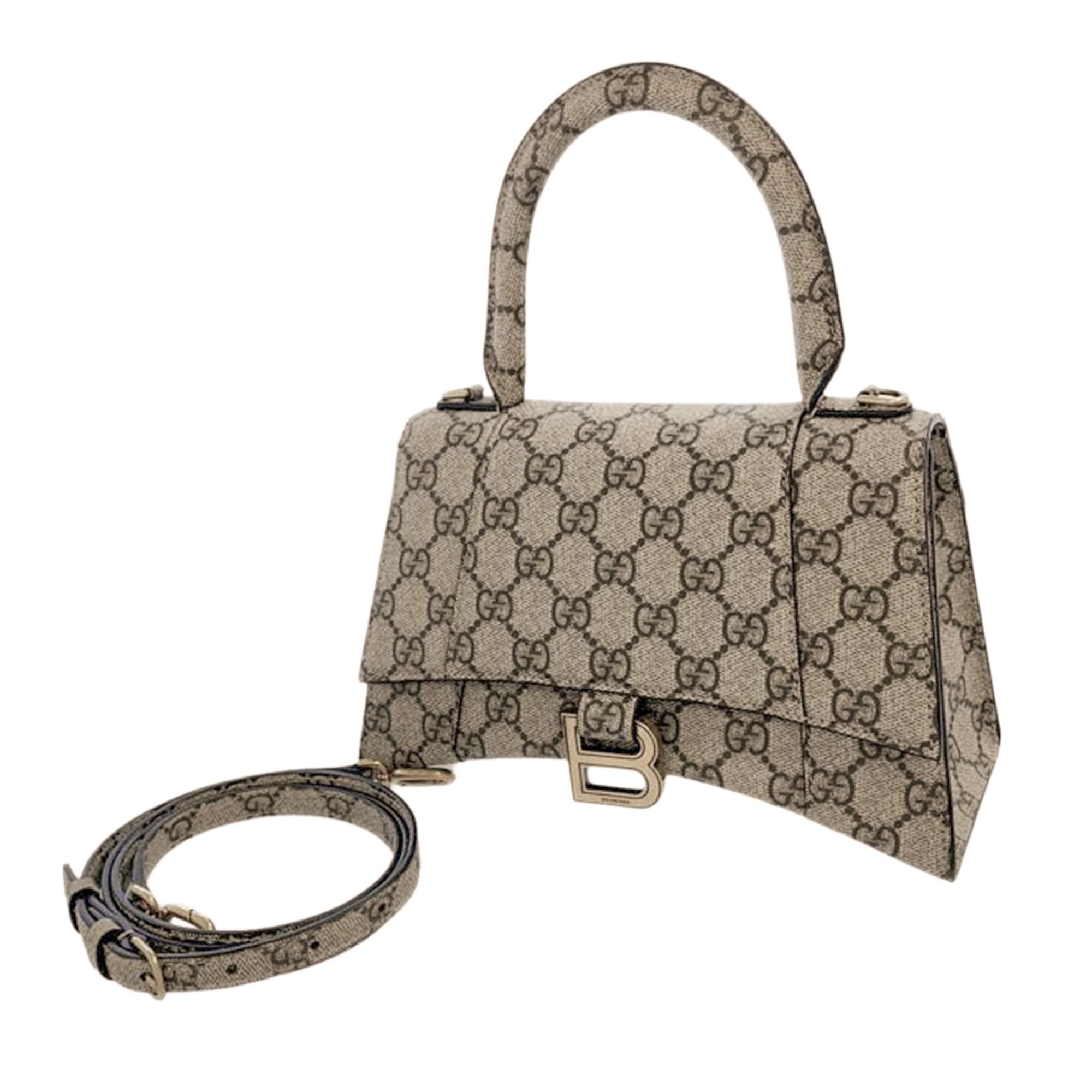 Gucci Pre-Owned Small The Hacker Project GG Supreme Hourglass Satchel | Women | Brown x Beige