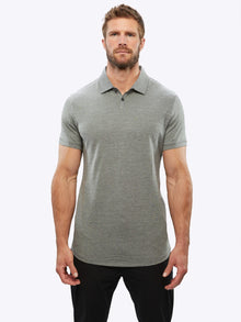 Mens | COZ Signature-Fit Pima Cotton Blend Polo | Heather Black