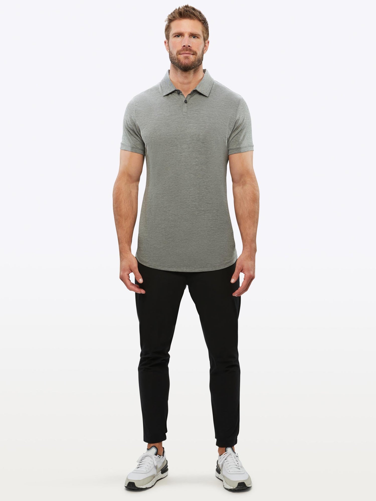 Mens | COZ Signature-Fit Pima Cotton Blend Polo | Heather Black