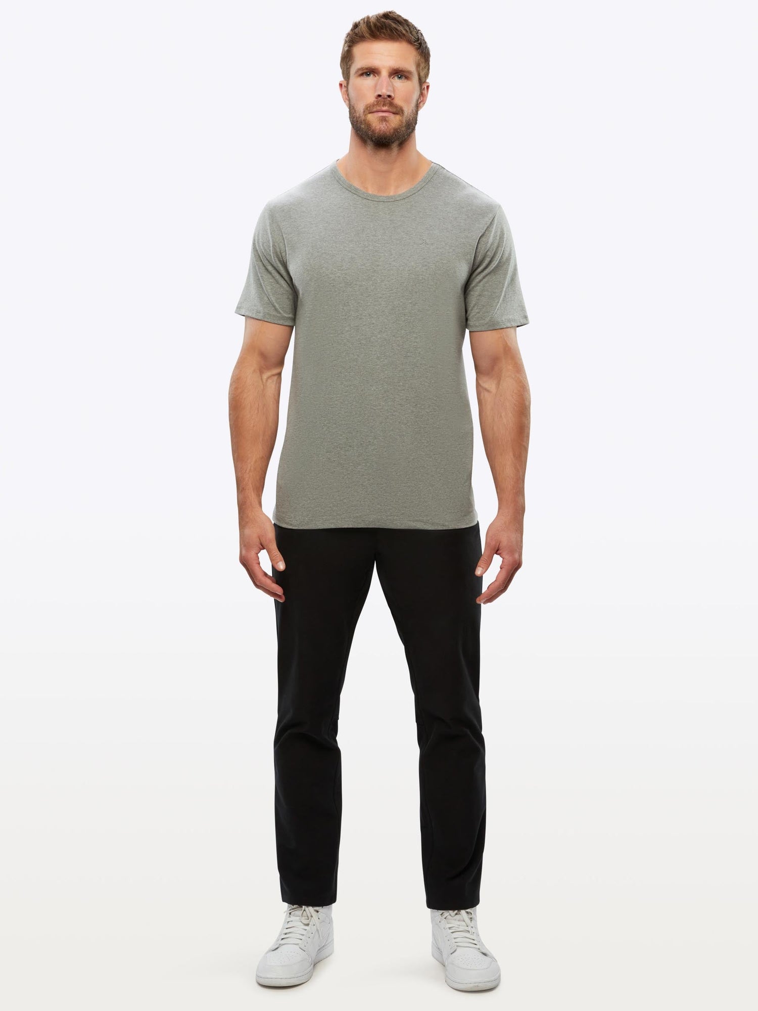 Mens | Branded Rival Cotton PYCA Tee Classic-fit | Heather Grey