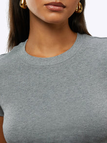 Womens | Tomboy Slim-Fit Tomboy-Cotton Tee Cropped | Heather Grey