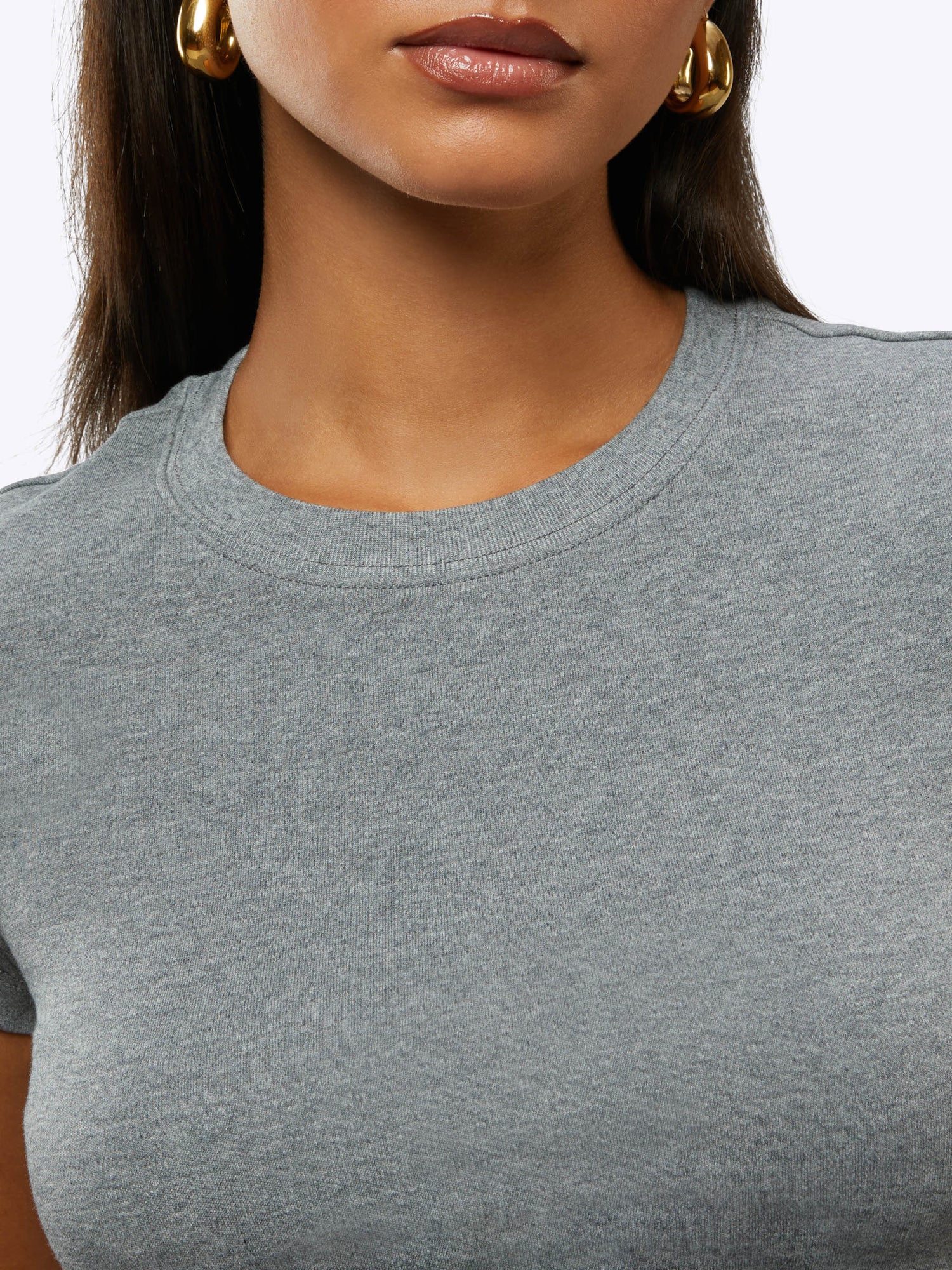 Womens | Tomboy Slim-Fit Tomboy-Cotton Tee Cropped | Heather Grey