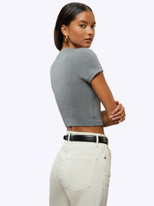 Womens | Tomboy Slim-Fit Tomboy-Cotton Tee Cropped | Heather Grey
