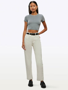 Womens | Tomboy Slim-Fit Tomboy-Cotton Tee Cropped | Heather Grey