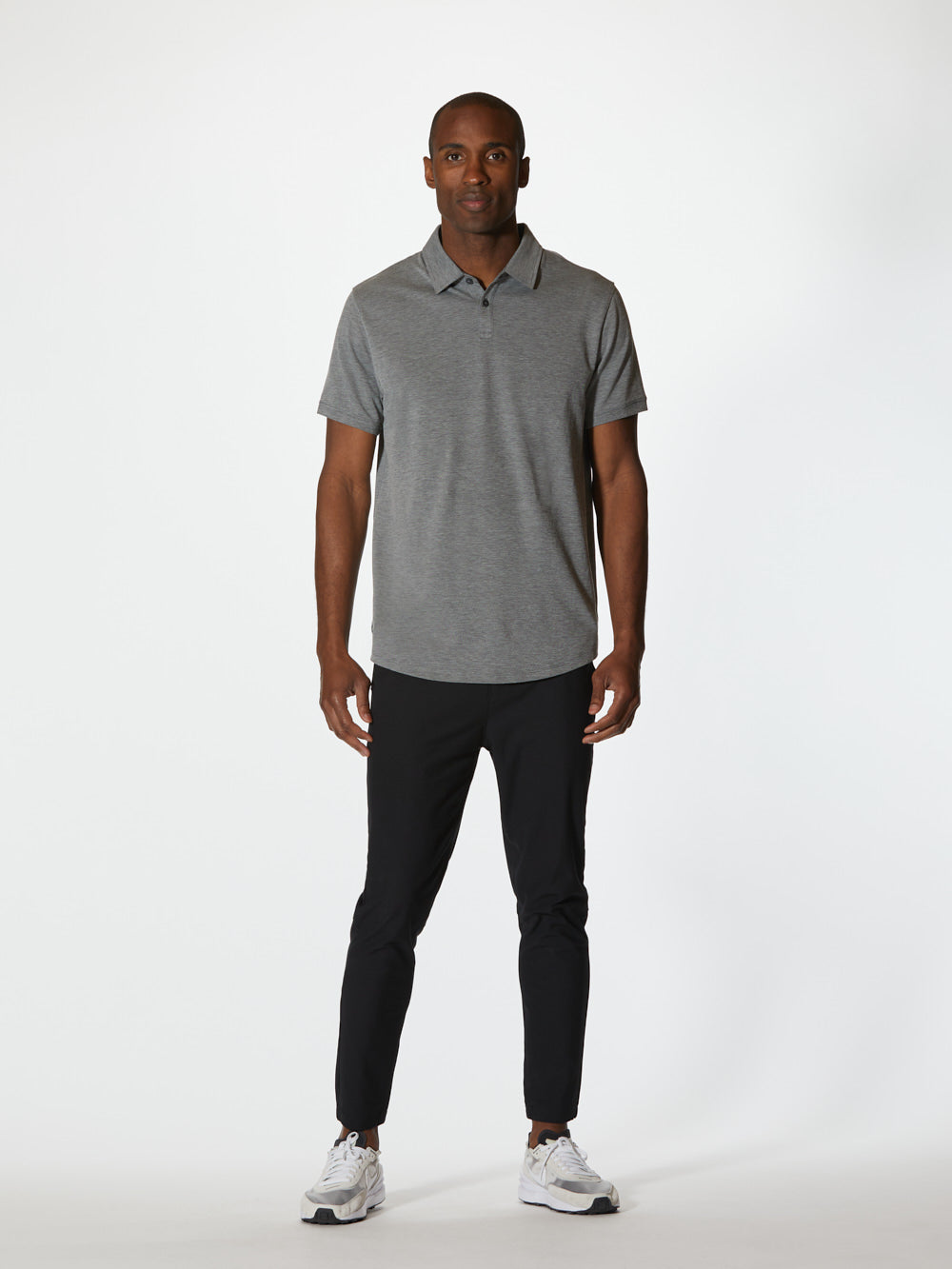Mens | Universal Classic-Fit Pima Cotton Blend COZ Polo | Heather Black