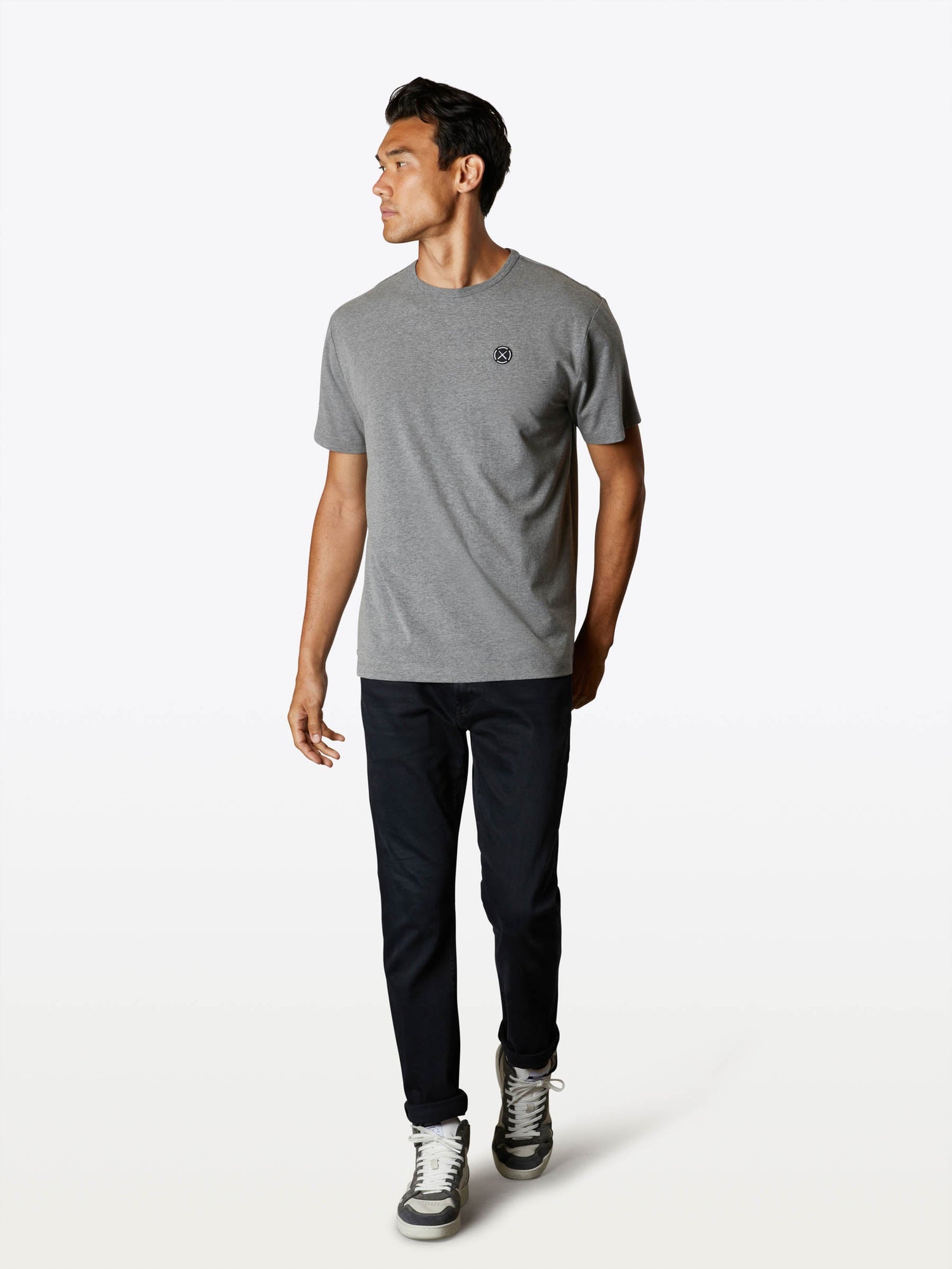 Mens | Branded Relaxed-Fit Cotton PYCA Frame Tee | Heather Grey