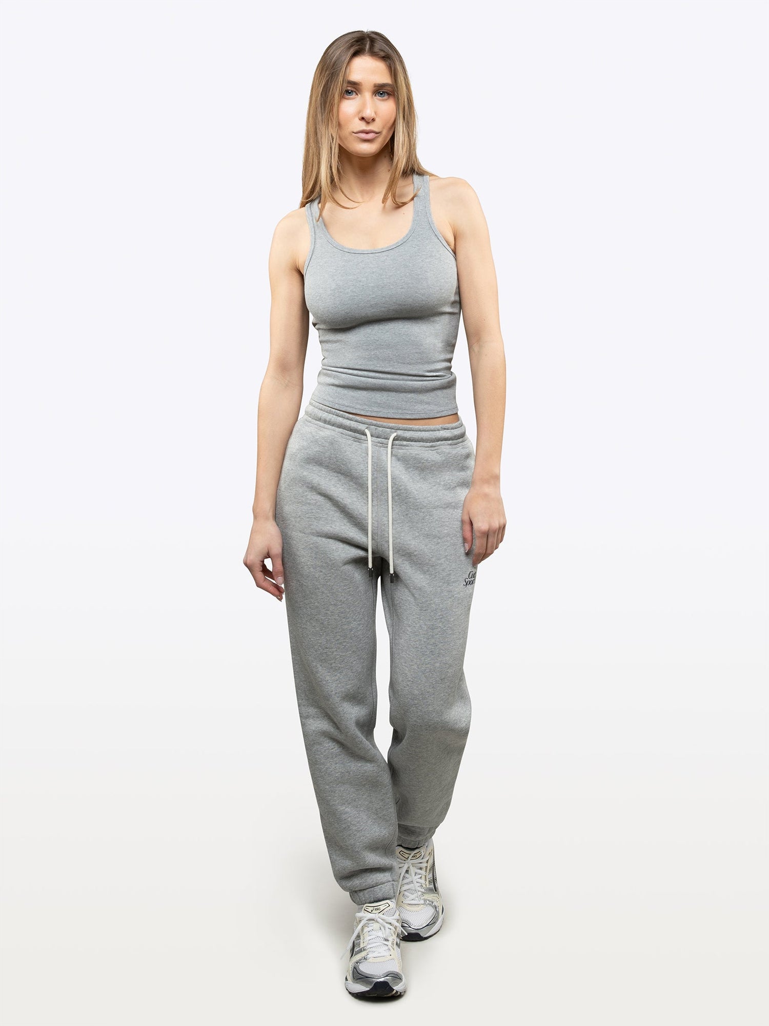 Womens | Essential Form-Fitting Rib Tank | Heather Grey
