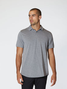 Universal COZ Polo | Heather Pacific Blue Classic-fit Pima Cotton Blend