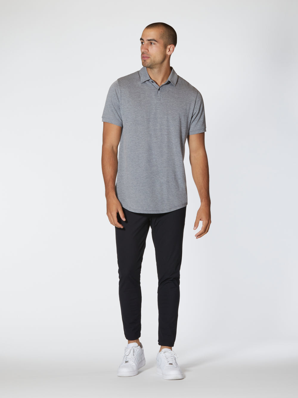 Mens | Universal Classic-Fit Pima Cotton Blend COZ Polo | Heather Pacific Blue