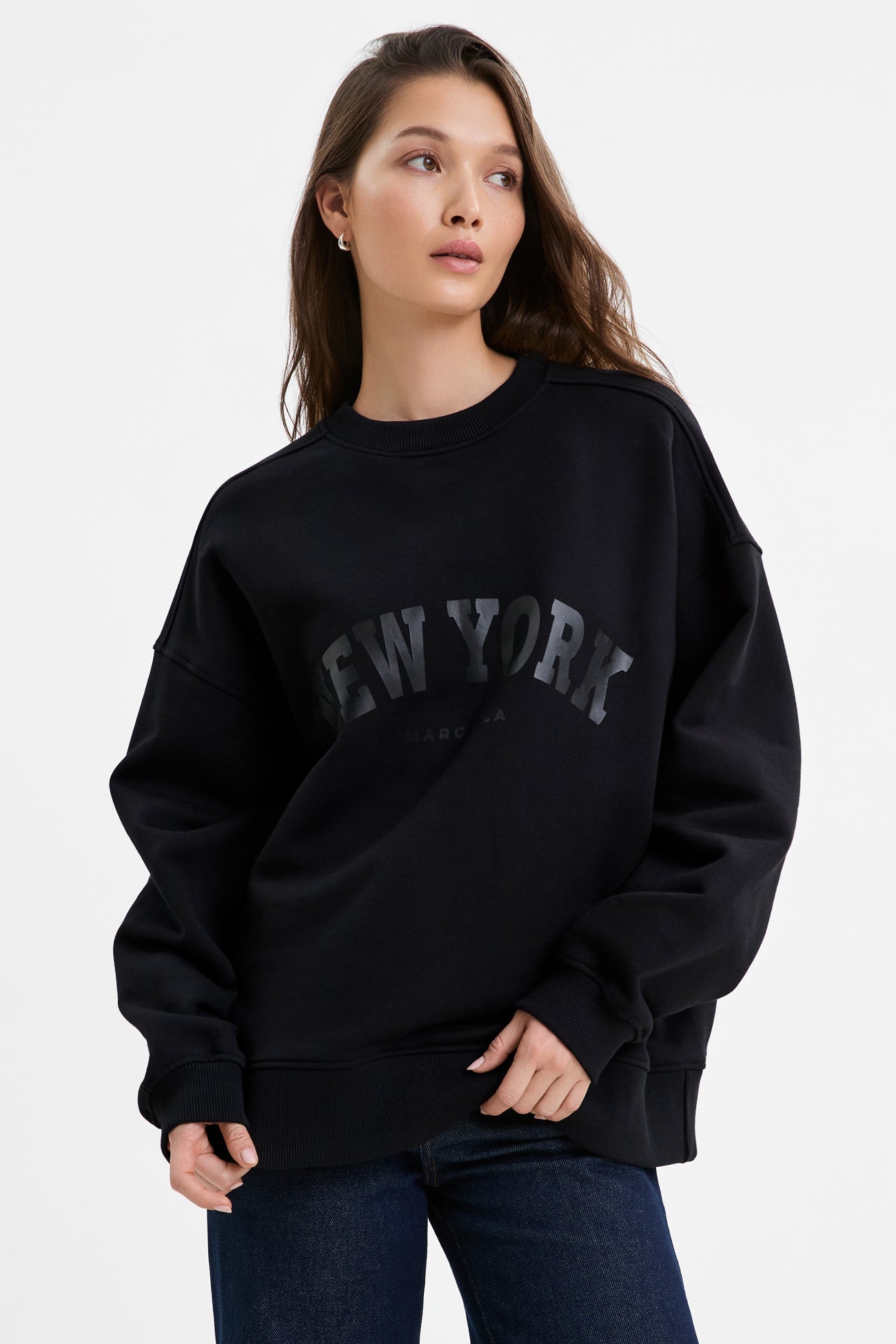 Cala NYC Sweatshirt | White on Black