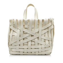 Jil Sander | Pre-Owned Woven Leather Basket Tote | White