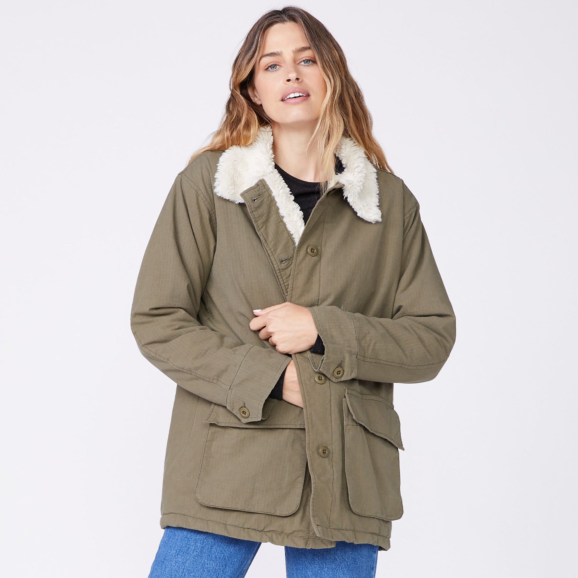 Sherpa Utility Jacket | Women | Military Green