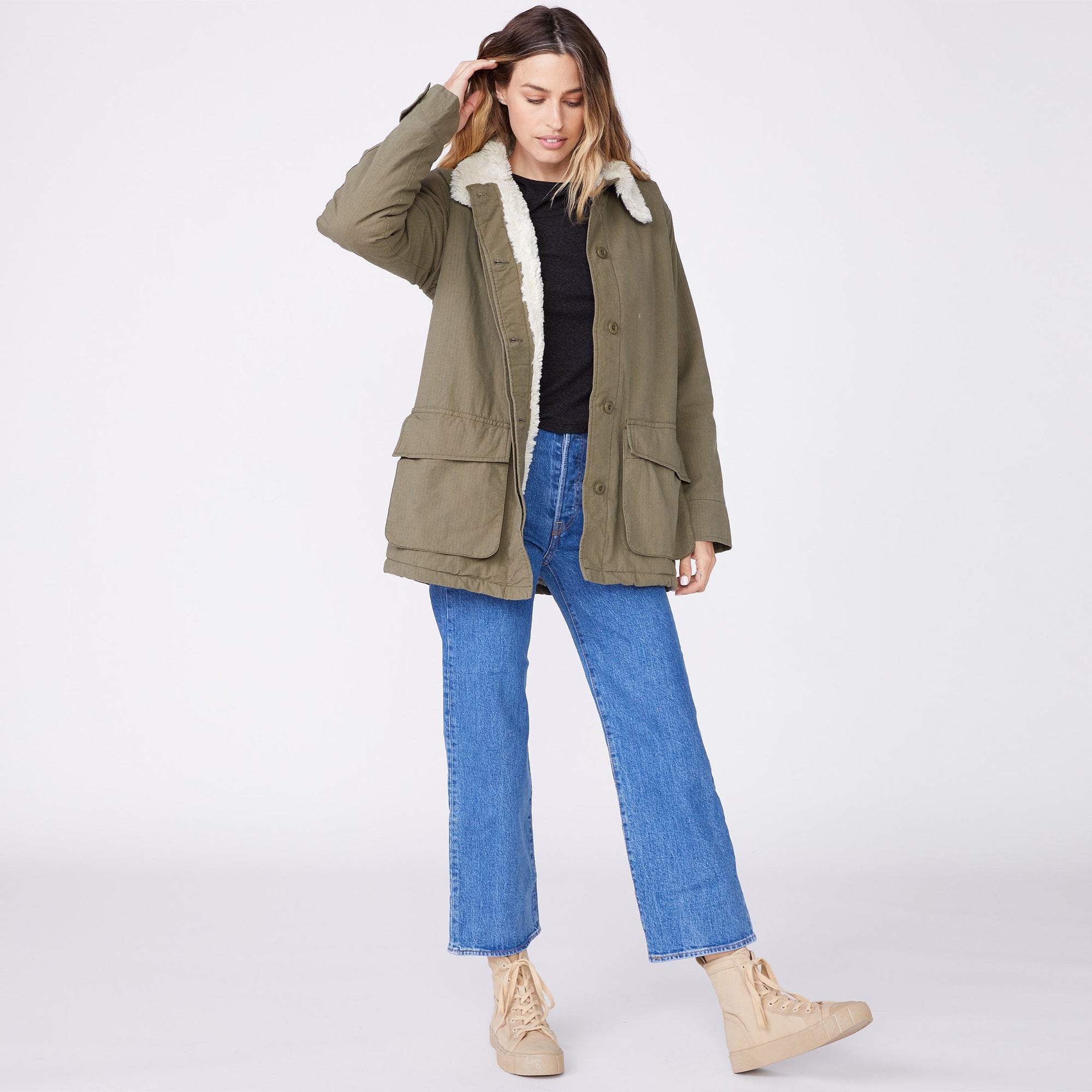 Sherpa Utility Jacket | Women | Military Green