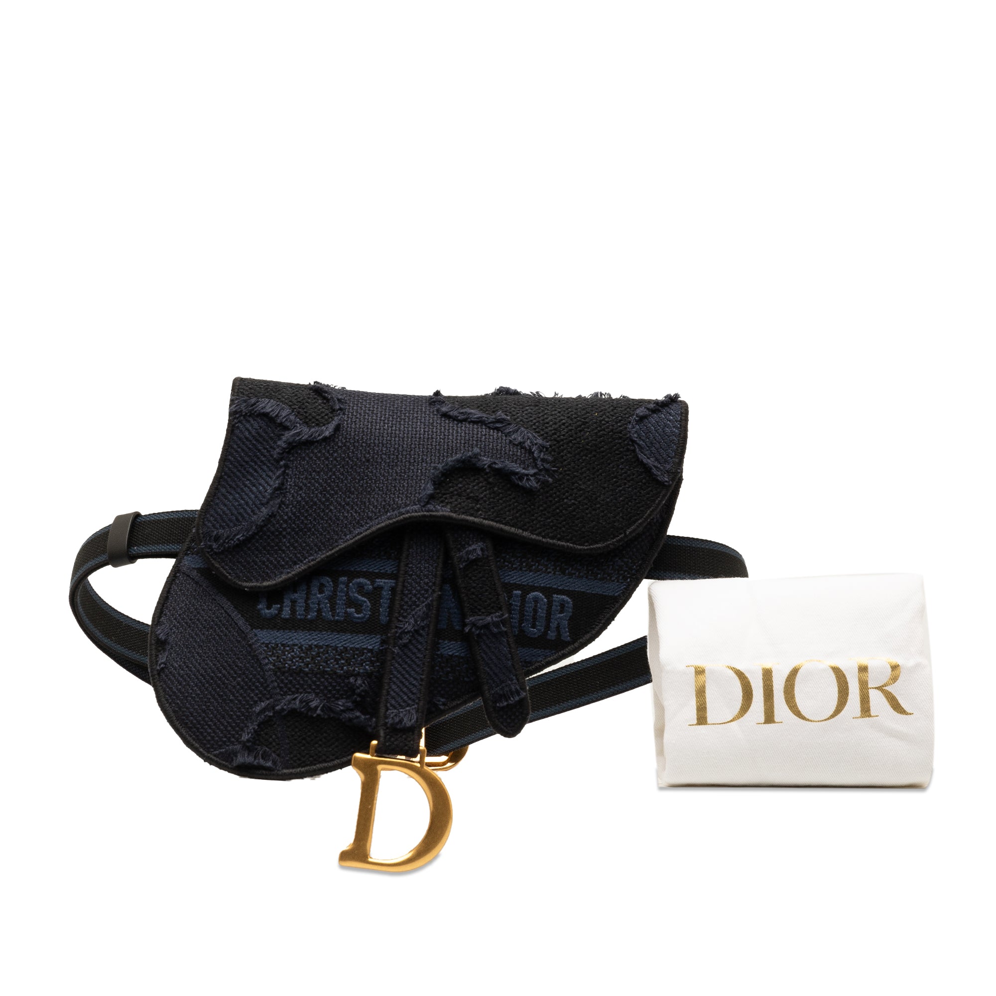 Dior | Pre-Owned Camouflage Saddle Belt Bag | Blue/Dark Blue