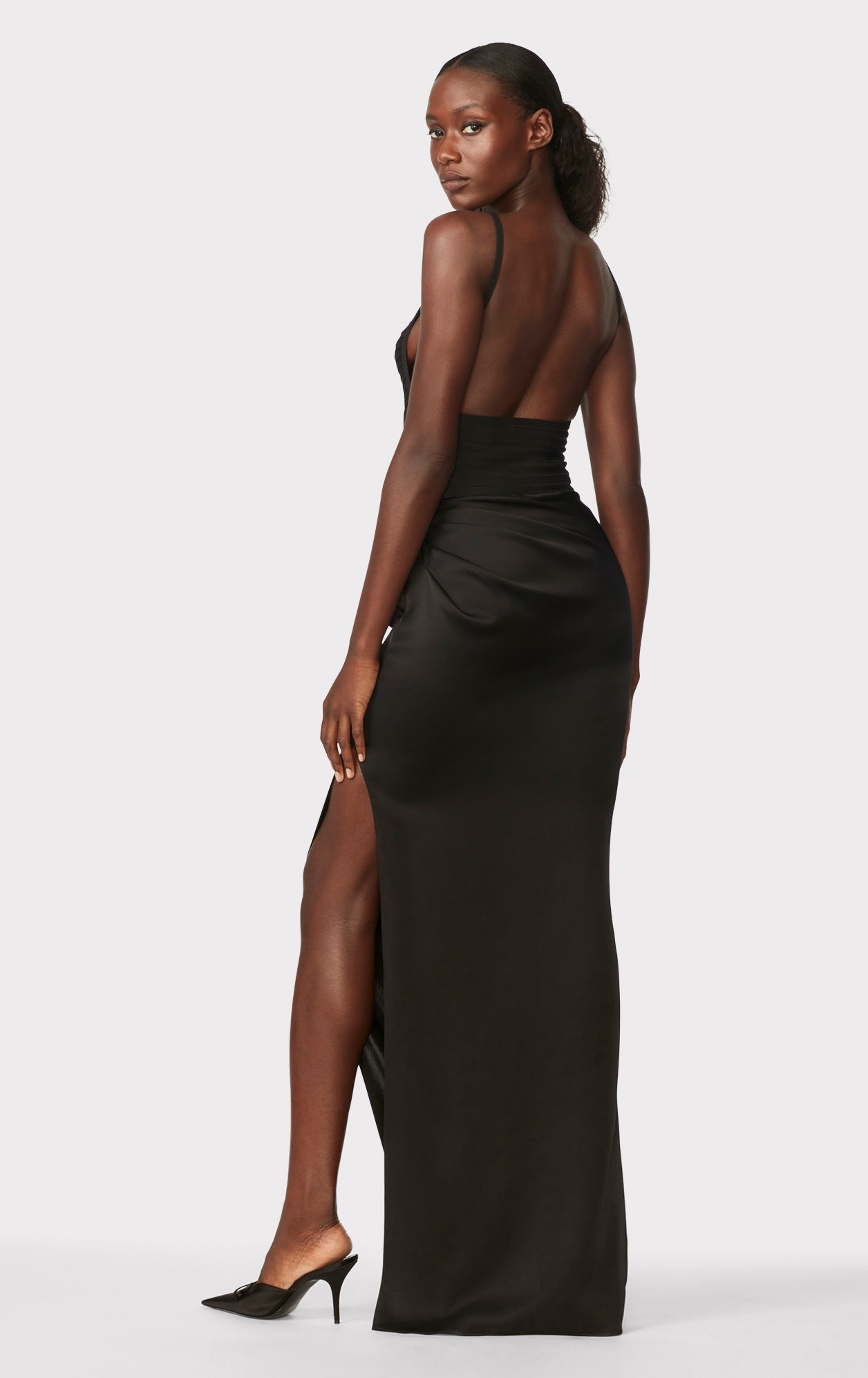 Hervé Léger X Law Roach Draped Cutout Gown | Black