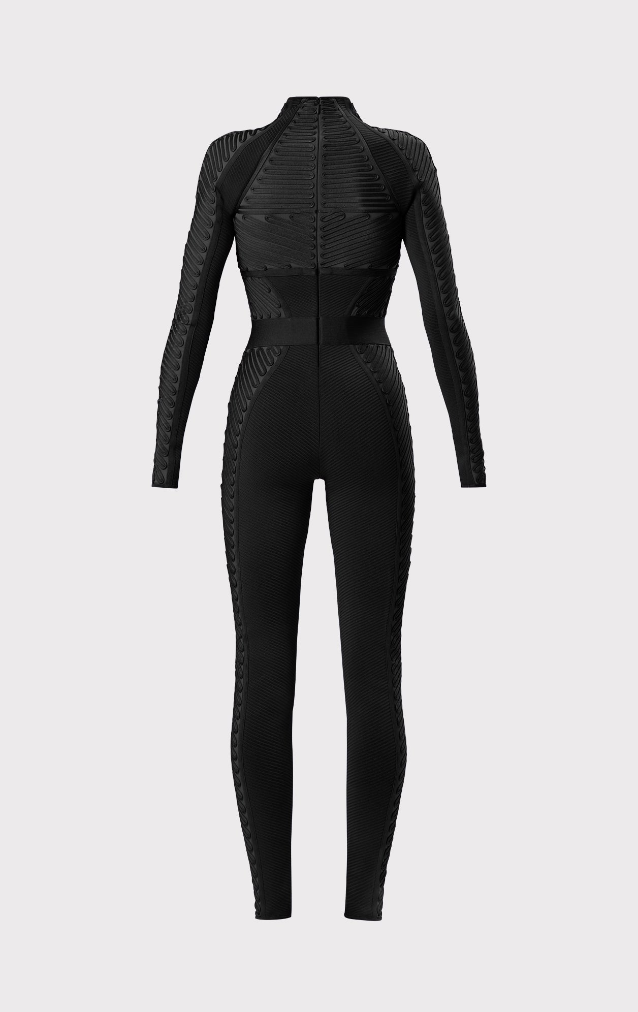 Hervé Léger X Law Roach Ribbon Embroidered Catsuit | Black