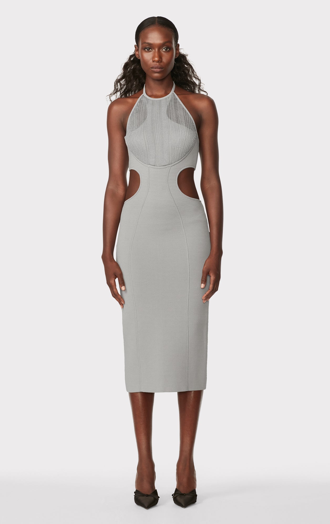 HERVÉ LÉGER X LAW ROACH DAYA Sheer Layered Midi Dress