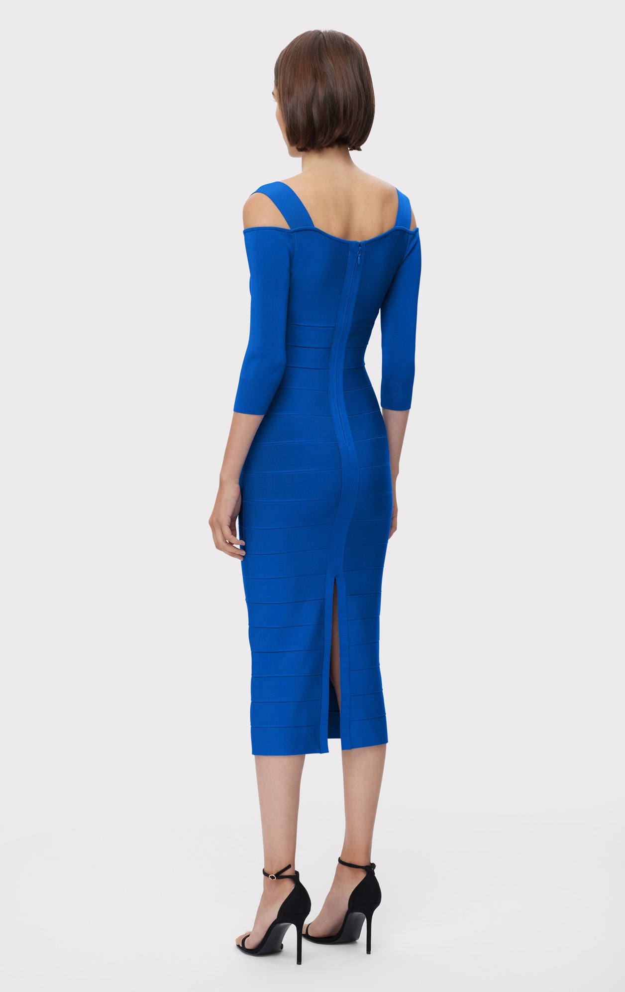 Notched Bateau Midi Dress | Bright Blue