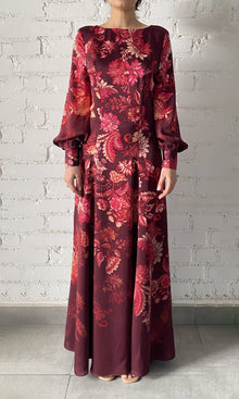 Hemant And Nandita | Aafa Viscose Long Dress | Red Beige