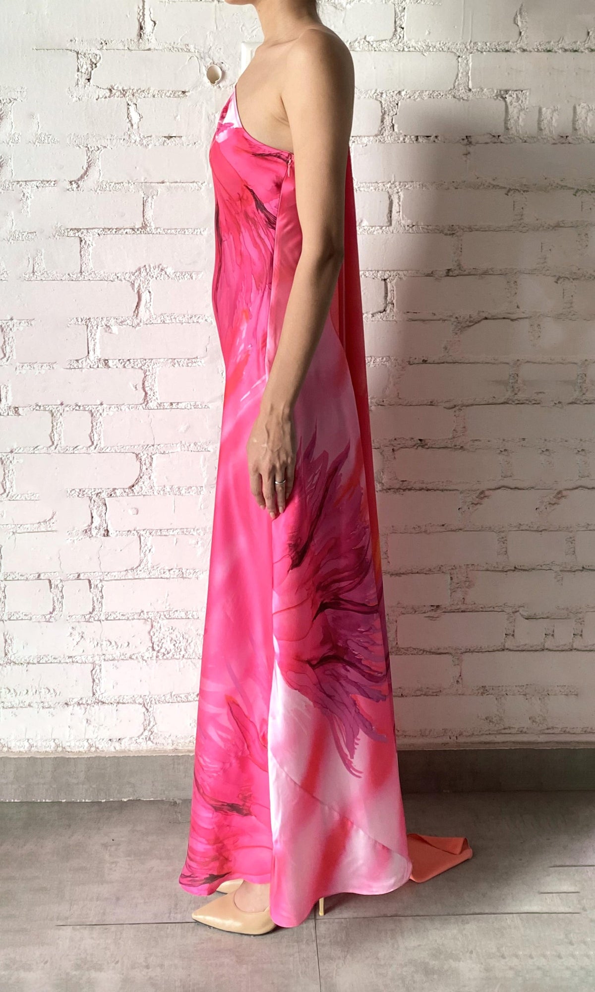 Hemant And Nandita | Abira Poly Satin Lycra Long Dress | Multicolor