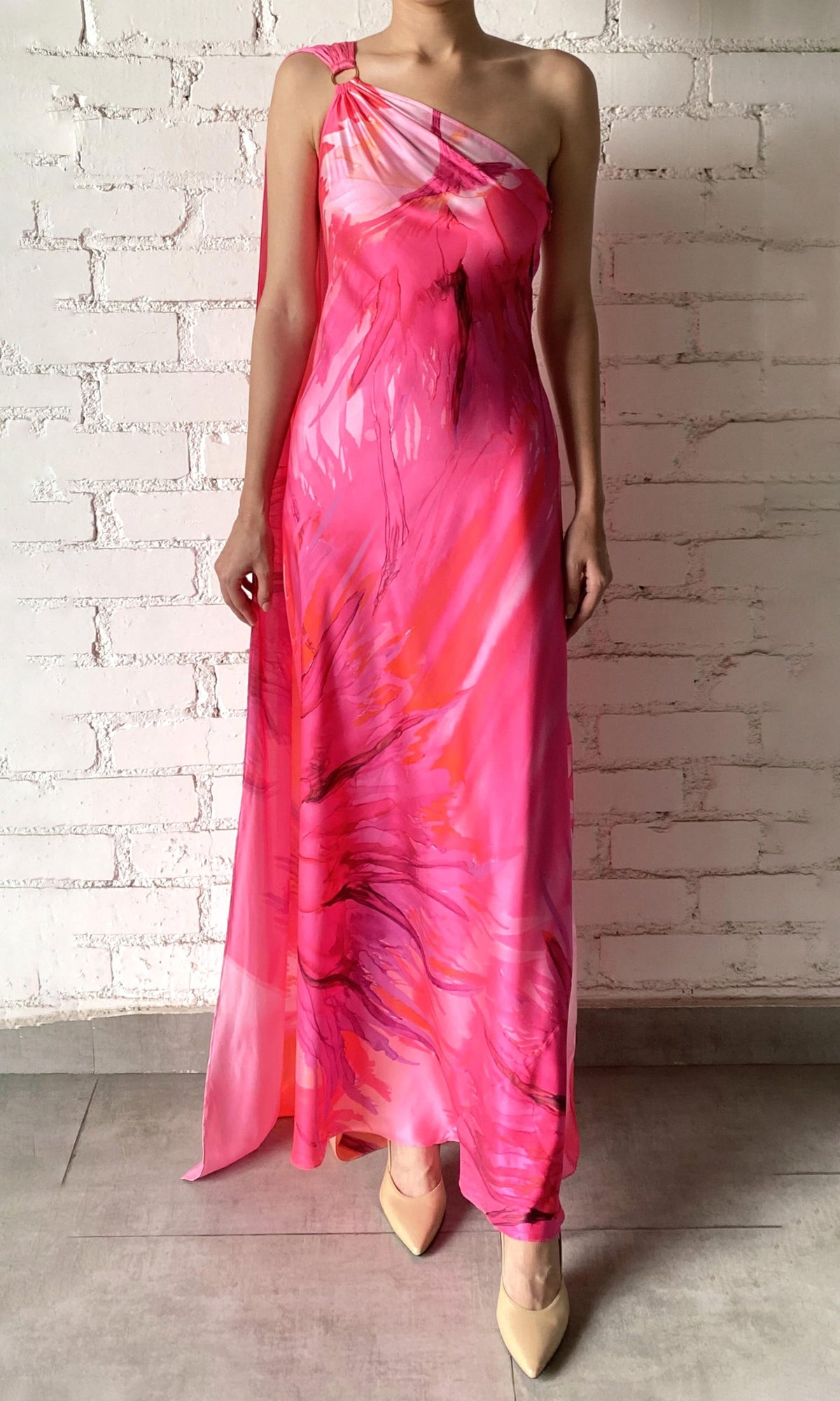 Hemant And Nandita | Abira Poly Satin Lycra Long Dress | Multicolor