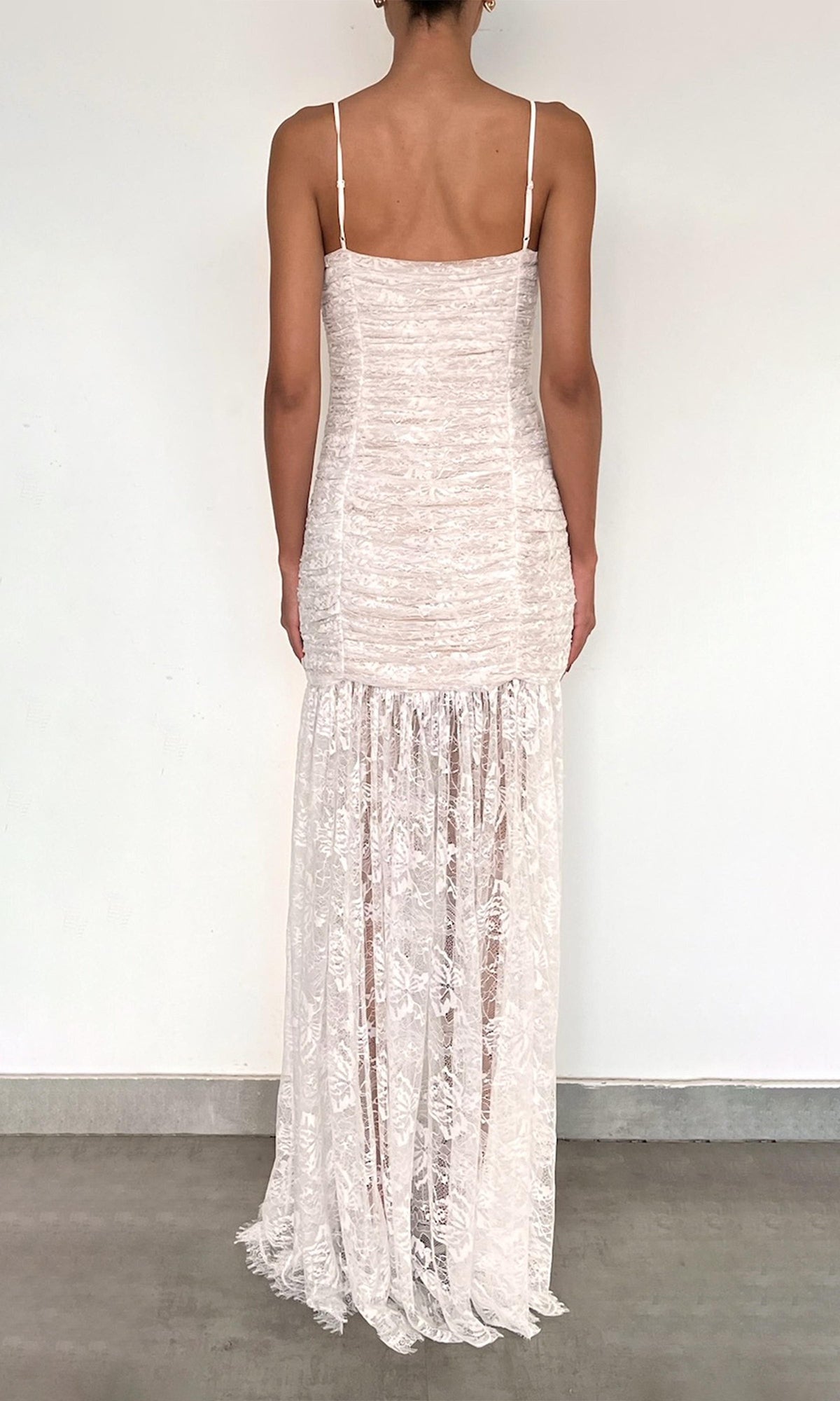 Hemant And Nandita | Adra Nylon Flower Long Dress | White