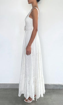 Hemant And Nandita | Adya Poplin Long Dress | Off White