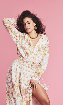 Hemant And Nandita | Aira Cotton Long Dress | Off White