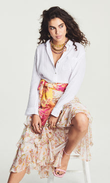 Hemant And Nandita | Aira Viscose Georgette Long Skirt | Off White