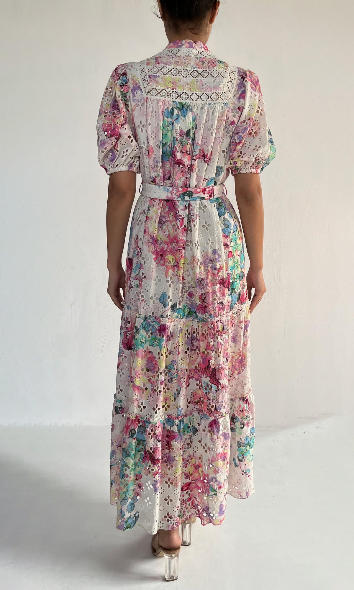 Hemant And Nandita | April Cotton Schiffli Long Dress | Multi