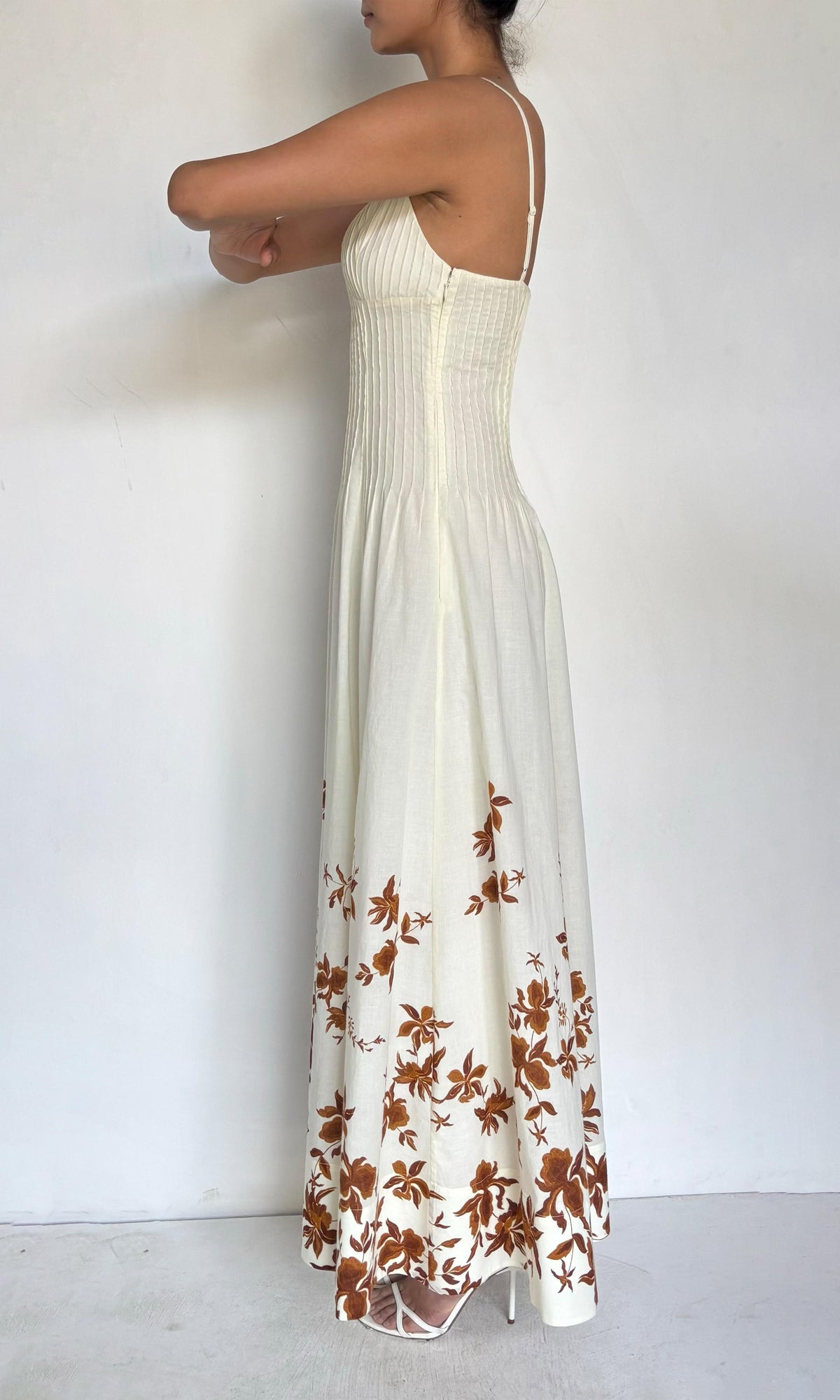 Hemant And Nandita | Ayra Cotton Cambric Maxi Dress | Ivory