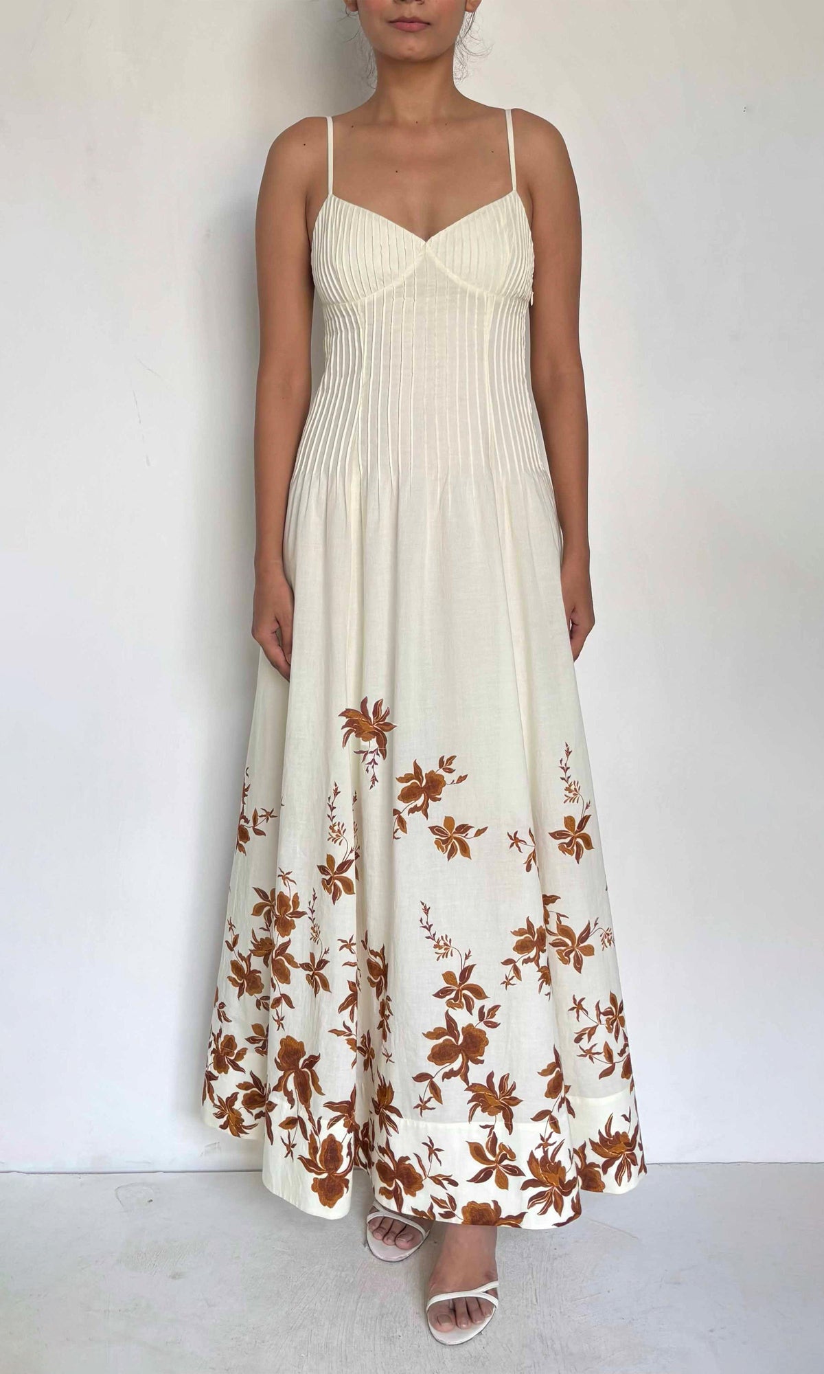 Hemant And Nandita | Ayra Cotton Cambric Maxi Dress | Ivory