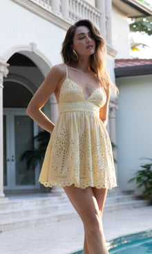 Hemant And Nandita | Bagh Cotton Short Dress | Yellow