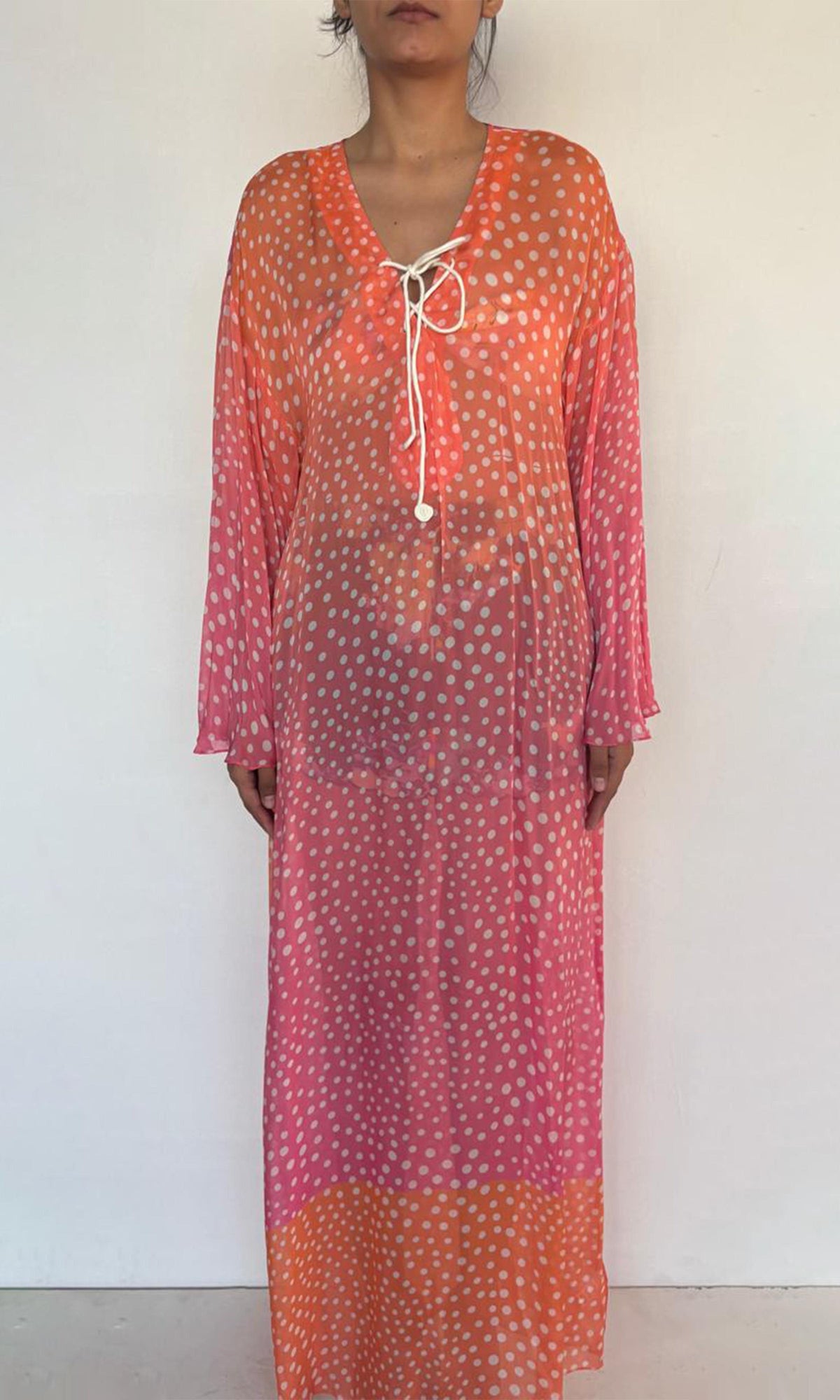 Hemant And Nandita | Blare Flat Chiffon Long Dress | Pink