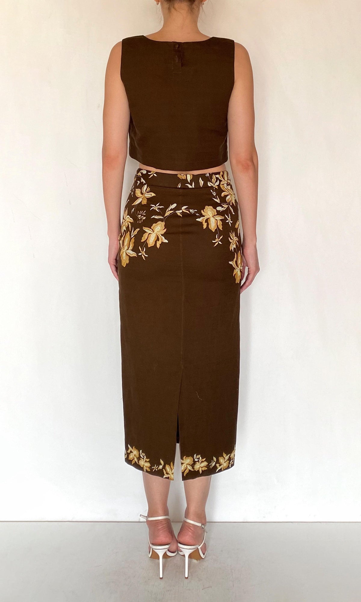 Hemant And Nandita | Boxy Linen Cotton Boxy Top | Brown