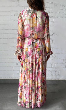 Hemant And Nandita | Charu Viscose Crinkle Chiffon Long Dress | Multicolor