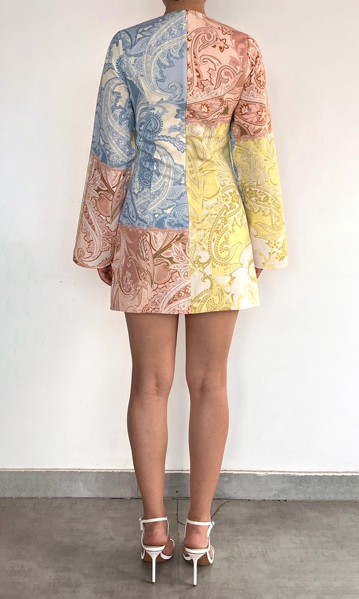 Hemant And Nandita | Fiza Linen Cotton Patch Mini Dress | Multi