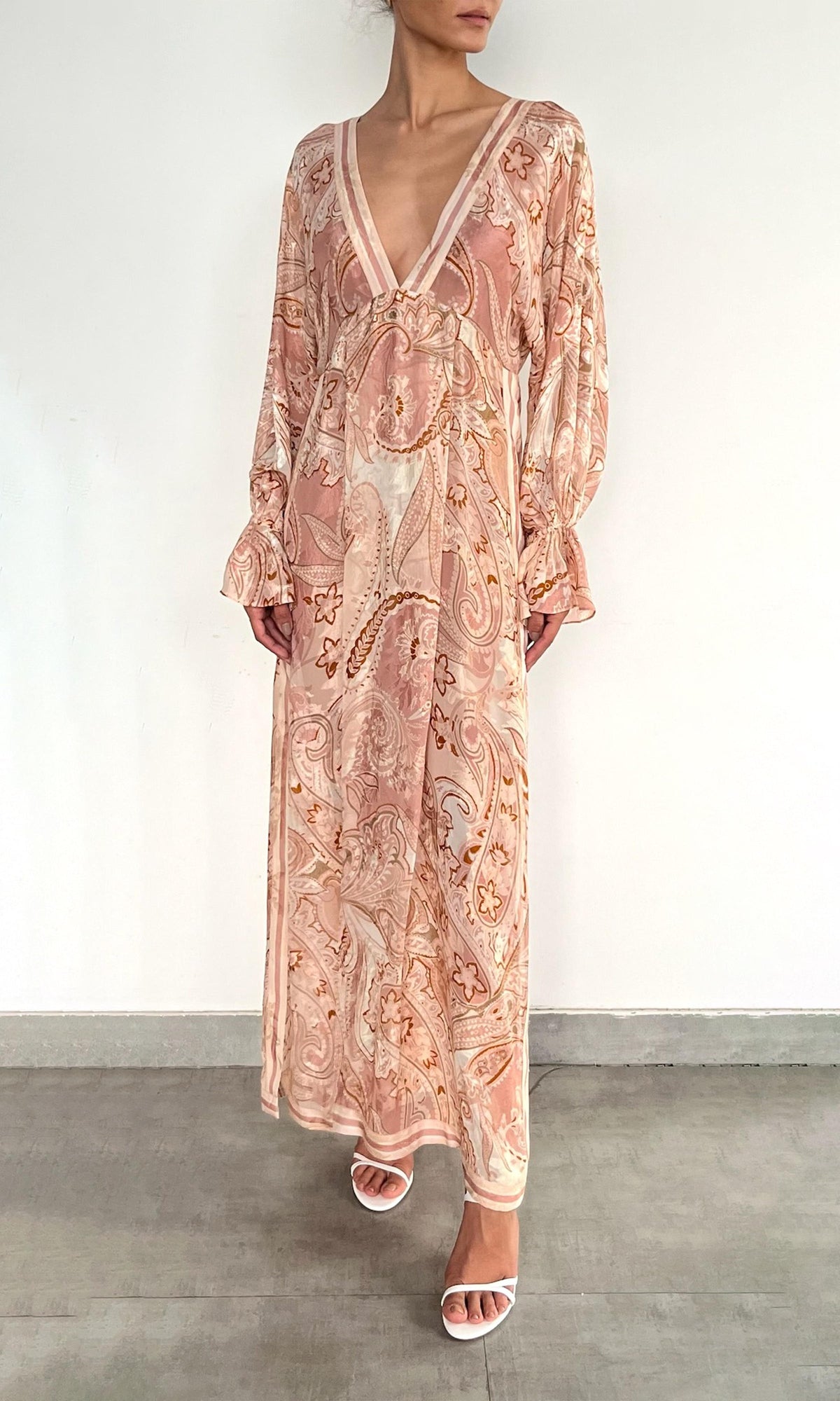 Hemant And Nandita | Fiza Viscose Georgette Dobby Kaftan | Pink