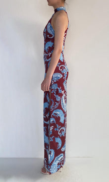 Hemant And Nandita | Hiba Polyester Double Satin Long Dress | Merlot