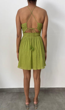 Hemant And Nandita | Inv Cotton Gause Short Dress | Green