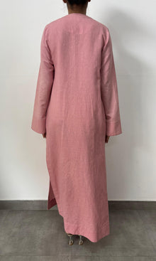 Hemant And Nandita | Inv Linen Cotton Long Kaftan | Pink
