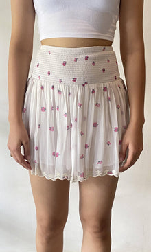 Hemant And Nandita | Inv Viscose Georgette Short Skirt | White Multi