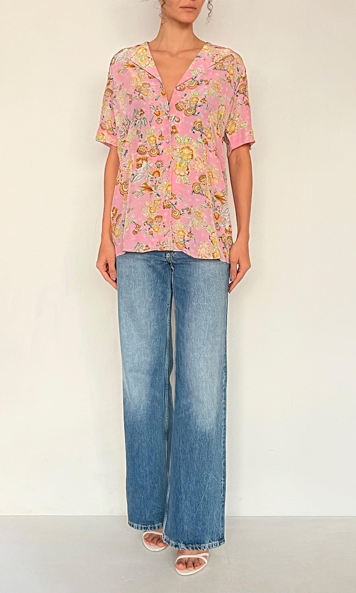 Hemant And Nandita | Inv Viscose Crepe Shirt | Pink