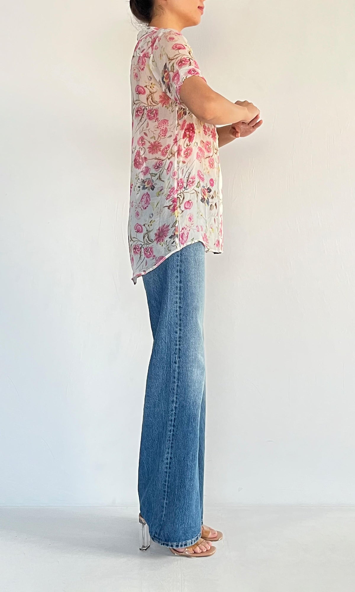 Hemant And Nandita | Inv Viscose Chiffon Shirt | Pink