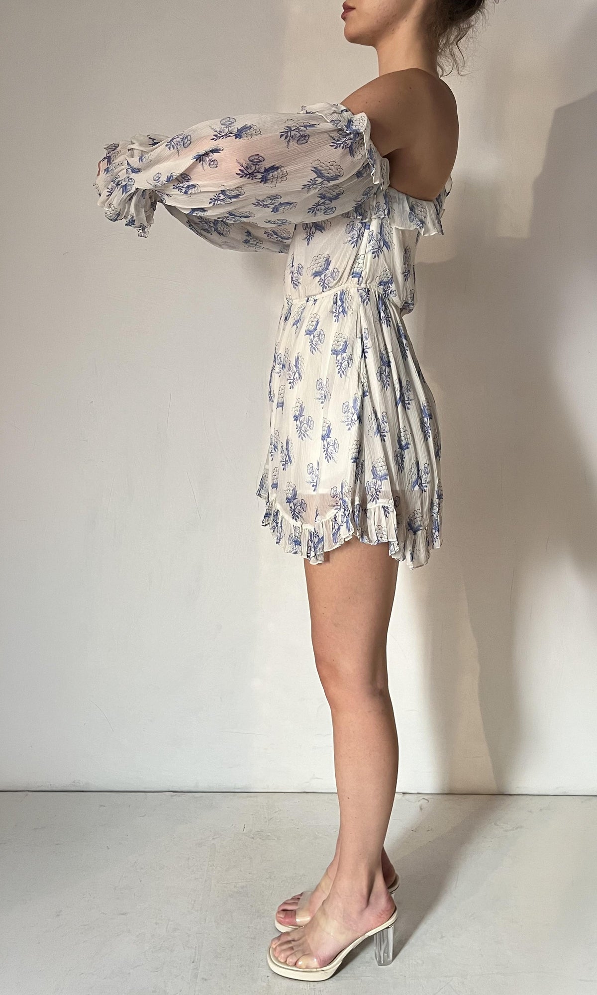 Hemant And Nandita | Inv Viscose Romper | White/Blue
