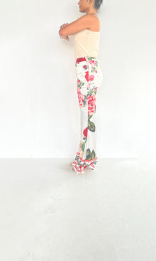 Hemant And Nandita | Inv Viscose Satin Pants | White Floral